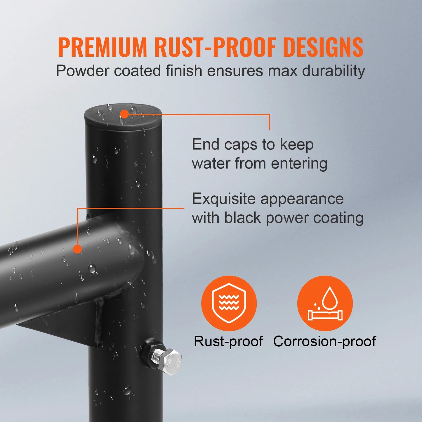 VEVOR 46-71inch Extendable Truck Ladder Rack 800 lbs Capacity Steel Rack for Truck with Non-Drilling J-bolts for Kayak Surfboard