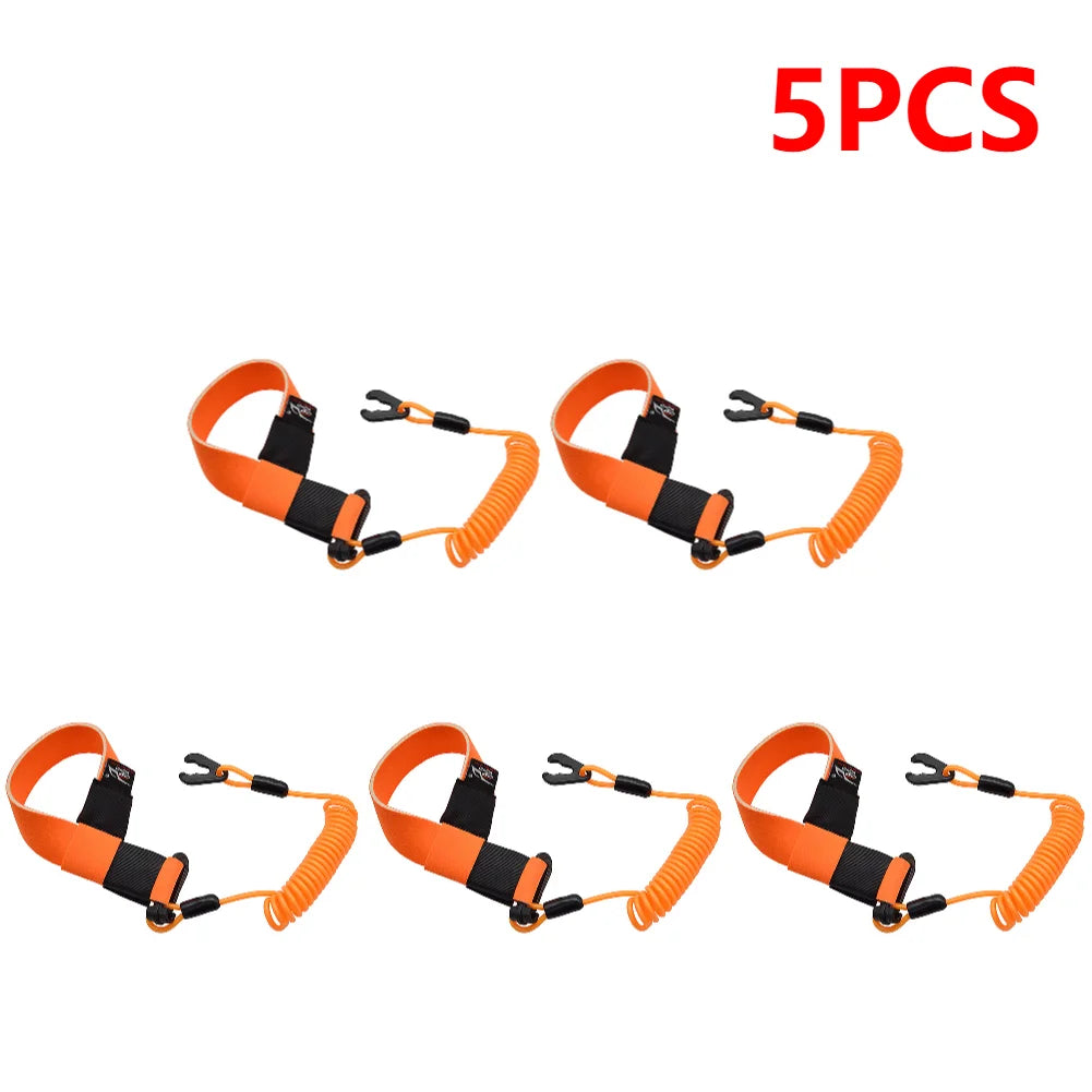 1-5PCS Jet Ski Safety Lanyard Adjustable Boat Motor Safety Tether Lanyard with Buckle Emergency Flameout Rope for YAMAHA Jet Ski
