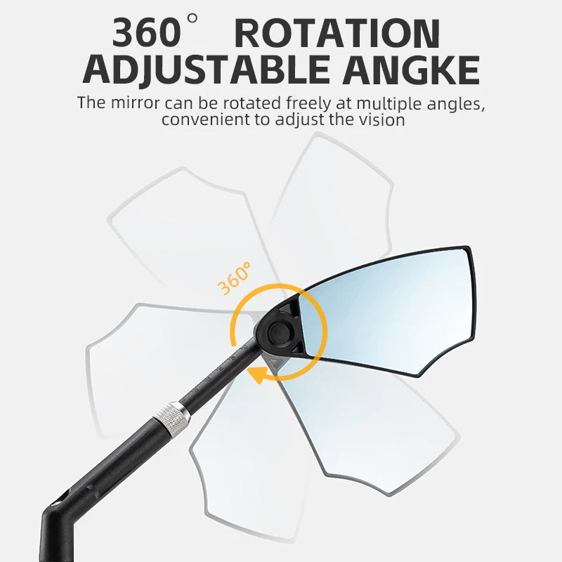 ROCKBROS Bike Rear View Mirror Reflector Adjustable Rotatable Handlebar Mirror For Mountain Road Bike Motorcycle Scooter Safety