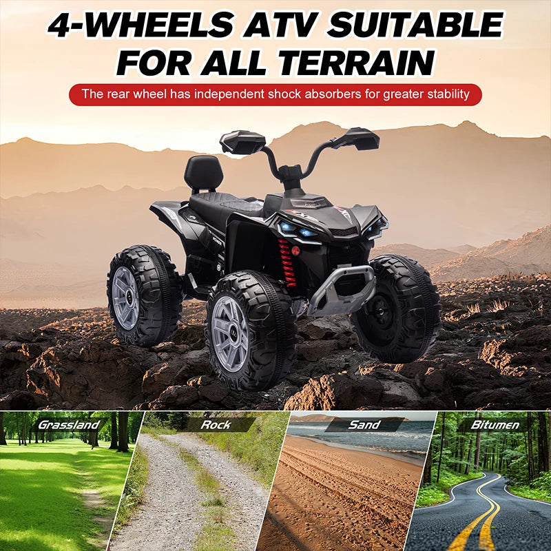 24V Kids Electric Vehicle 4-Wheeler Kids Ride On Toy Car XXXL Size ATV Electric Car for Toddler Children Gift,Spring Supspension