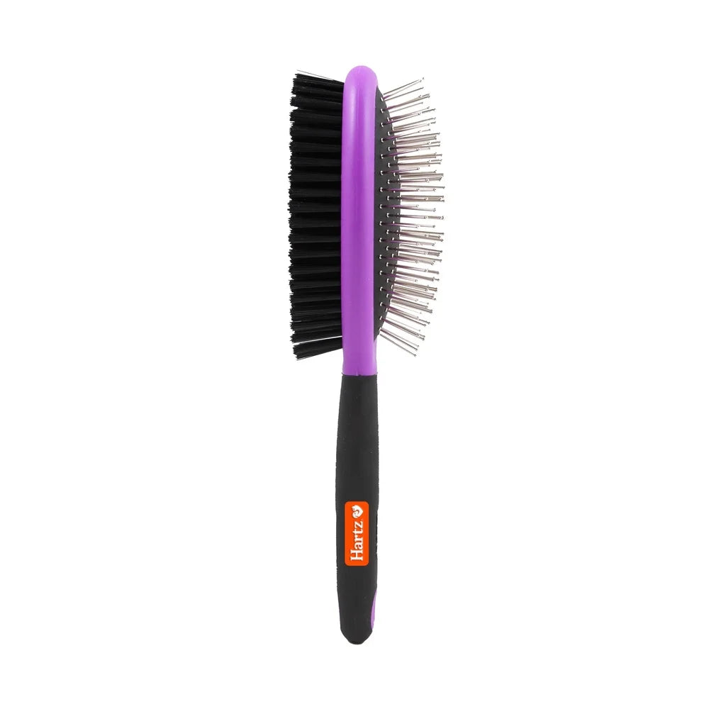 Double-Sided Dog Grooming Brush with Ergonomic Handle De-Shedding Detangling and Coat Care Professional Groomer Tool