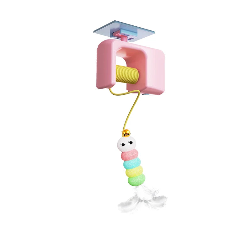 Cat Toy Swing Sticky Disc Elastic with Bell Hanging Door Teasing Cat Rope Long Rope Teasing Cat Toy Accessories Pet Kitten Toy