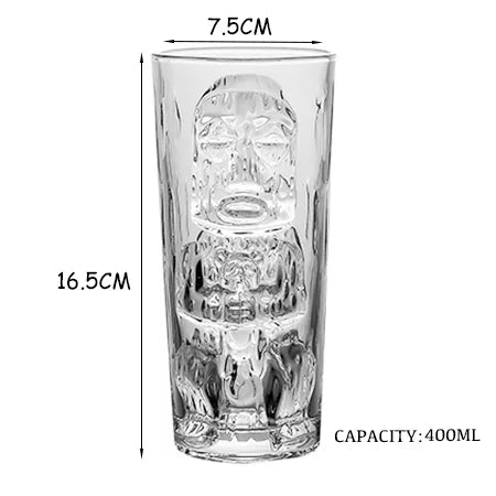 Glass Tiki Mug Modern Bar Tiki Cooler Clear Tumblers