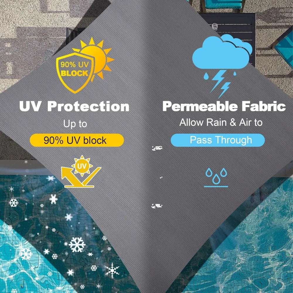 20X20 FT Shade Fabric Sun Shade Cloth, Outdoor Shade Cover Privacy Screen with Grommets & D-Ring for Patio Garden Pergola, Grey