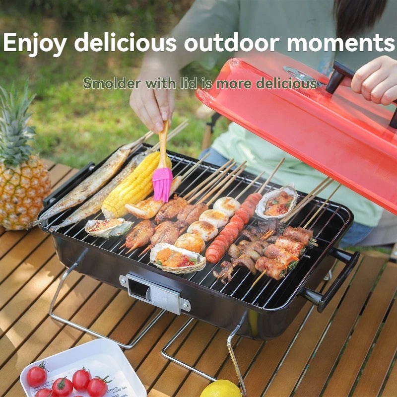 Lightweight Carbon Grill With Cover, Portable Folding Home Barbecue Grill, Barbecue Stove, Outdoor Portable Bbq Grill