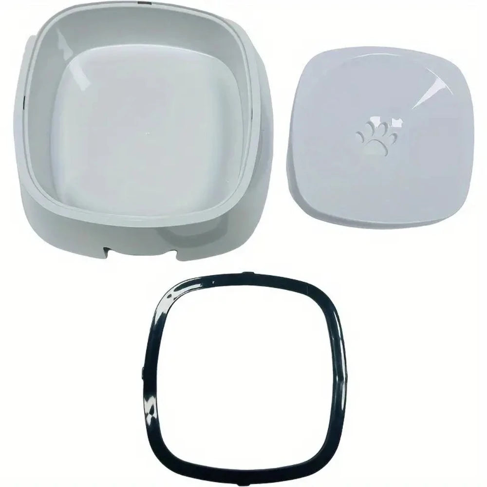 Filtered Pet Water Bowl - Spill-Proof Design with Floating Filter & Clear Plastic