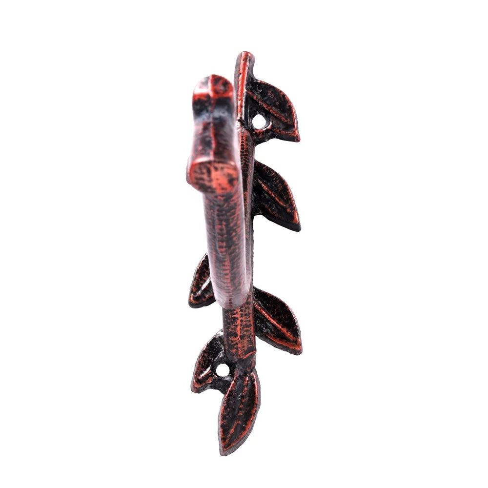 8in Metal Leaf Plant Bracket Indoor Outdoor Decoration Durable Support Easy Install Multi-Purpose Garden Holder Rustic Design