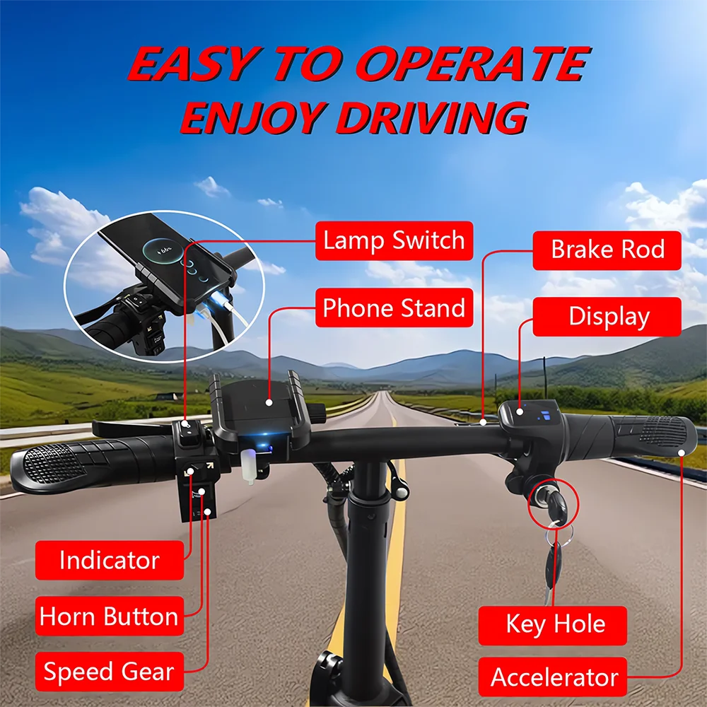 14 inch Electric Bike Folding 400W 48V 10AH 15AH Adults Ebike City Bicycle LED Turn Signal Lights 5 Shock Absorption