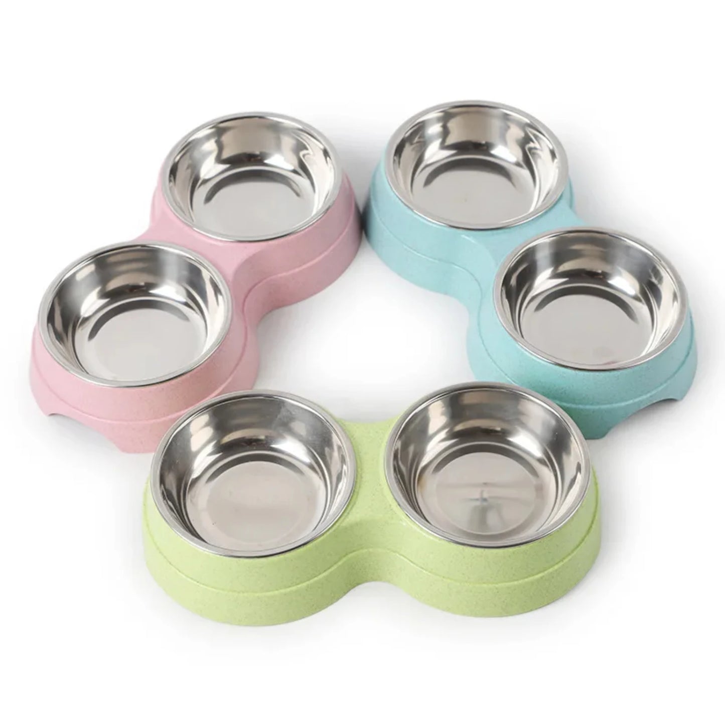 Cat and Puppy pet Feeding Supplies Two bowls Dog food water Feeding bowl Stainless steel pet drinking dish Small dog accessories