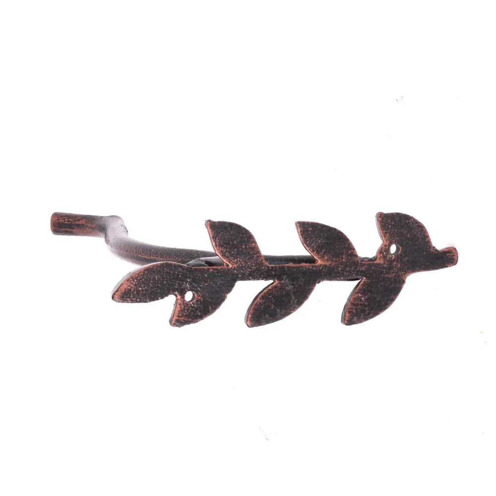 8in Metal Leaf Plant Bracket Indoor Outdoor Decoration Durable Support Easy Install Multi-Purpose Garden Holder Rustic Design
