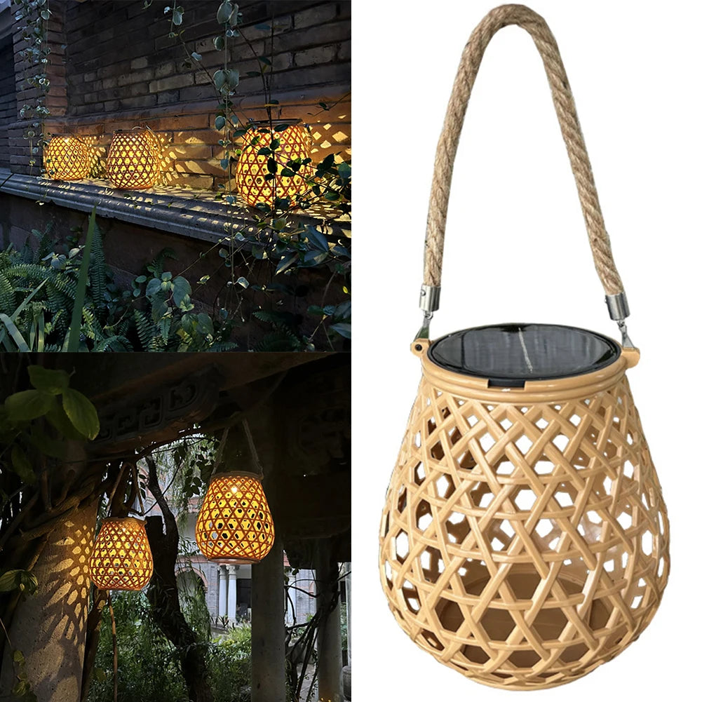 Solar Lantern Outdoor Hanging Lantern Lights with Handle Solar Hanging Lights Outside Decorations Warm White Xmas Garden Lights
