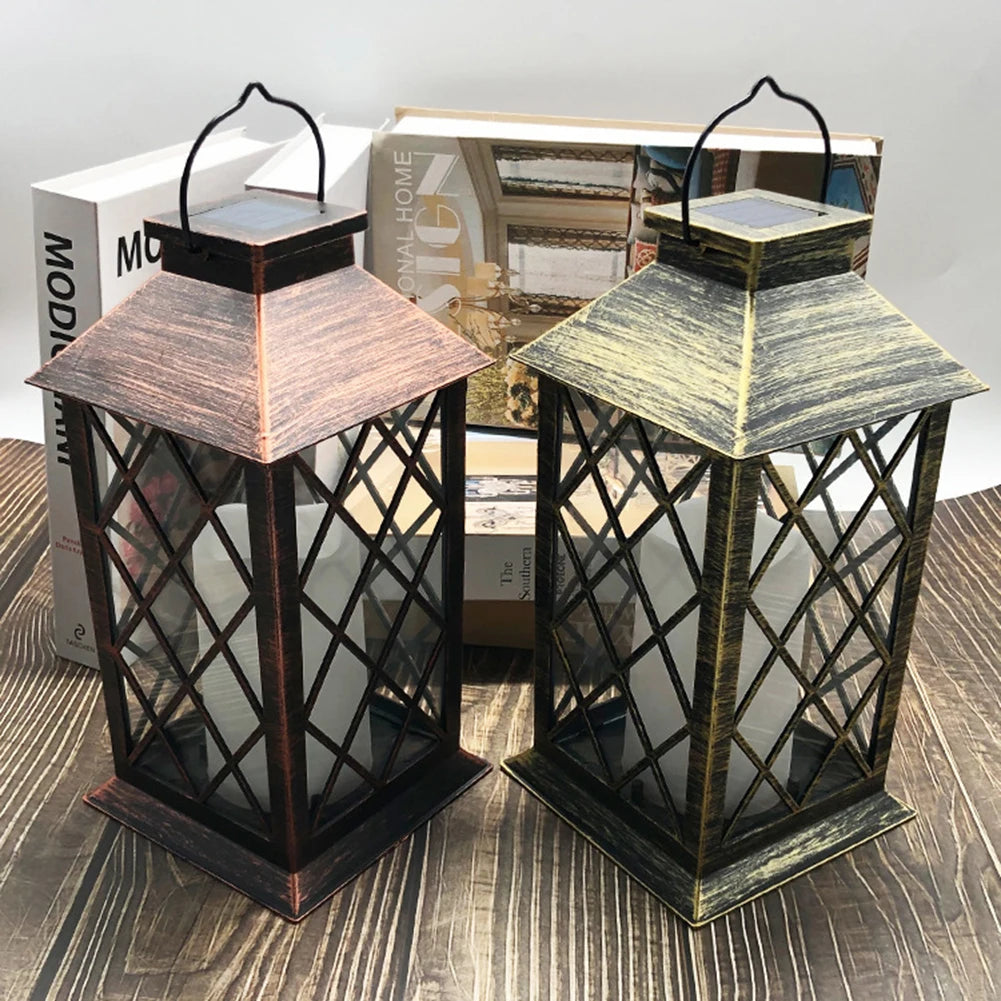 Solar Light Candle Lantern Lamp Waterproof Outdoor Garden Hanging Decorations