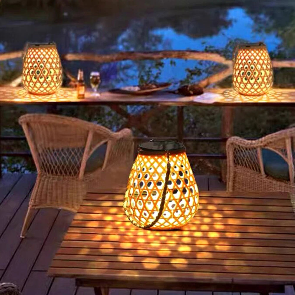 Solar Lantern Outdoor Hanging Lantern Lights with Handle Solar Hanging Lights Outside Decorations Warm White Xmas Garden Lights