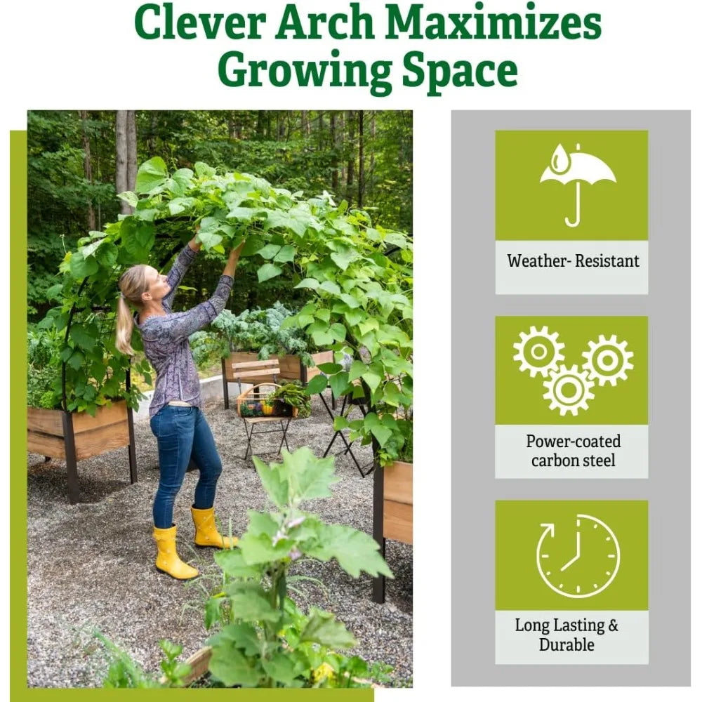 Gardener’s Supply Company Arch Trellis | Garden Arbor fits 2' x 8' Elevated Planter Boxes for Climbing Plants, Vegetables and Fl