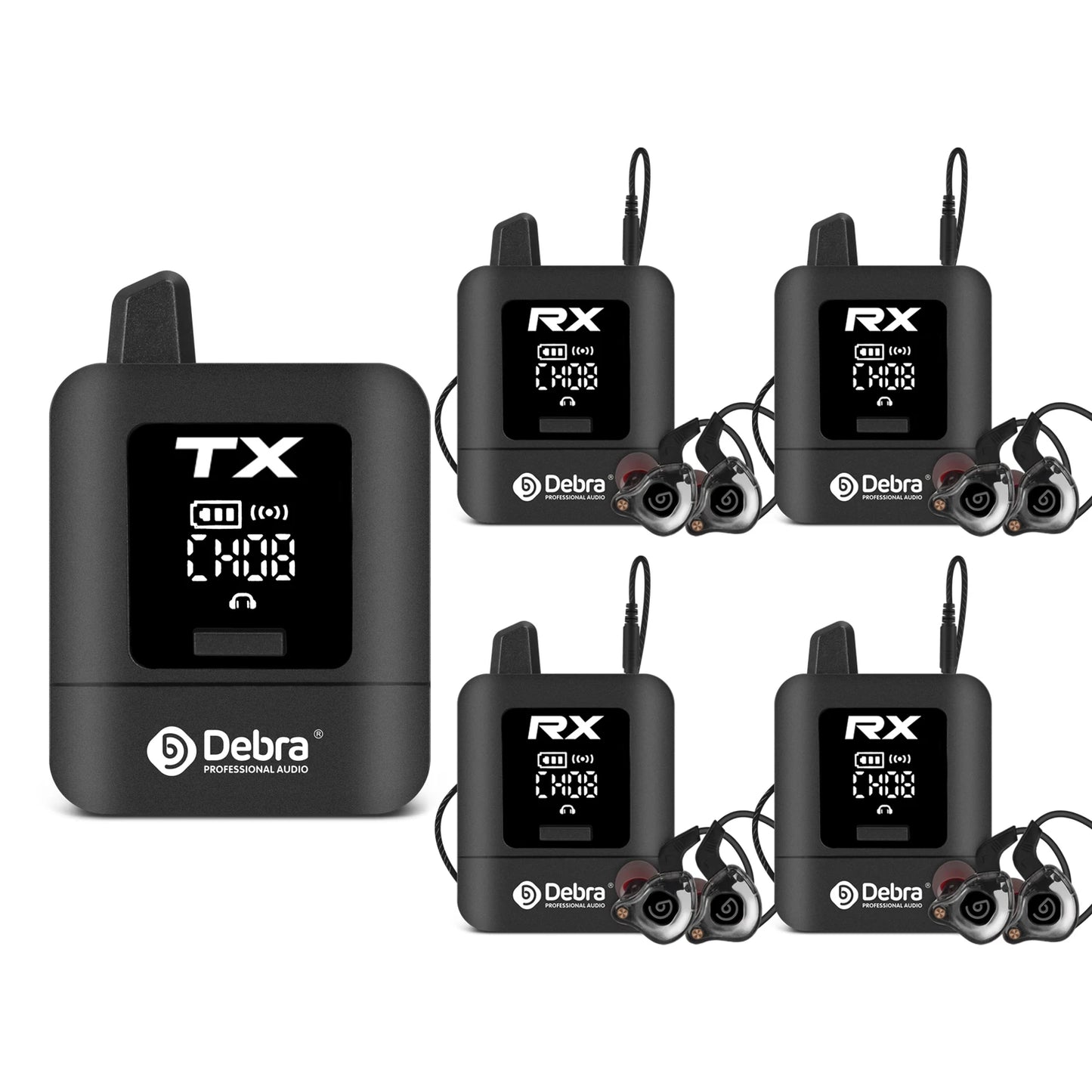 Debra New ST-MINI Stereo Wireless In-Ear Monitor System, 2.4G Digital Signal Transmission, for Live Broadcast, Stage Performance