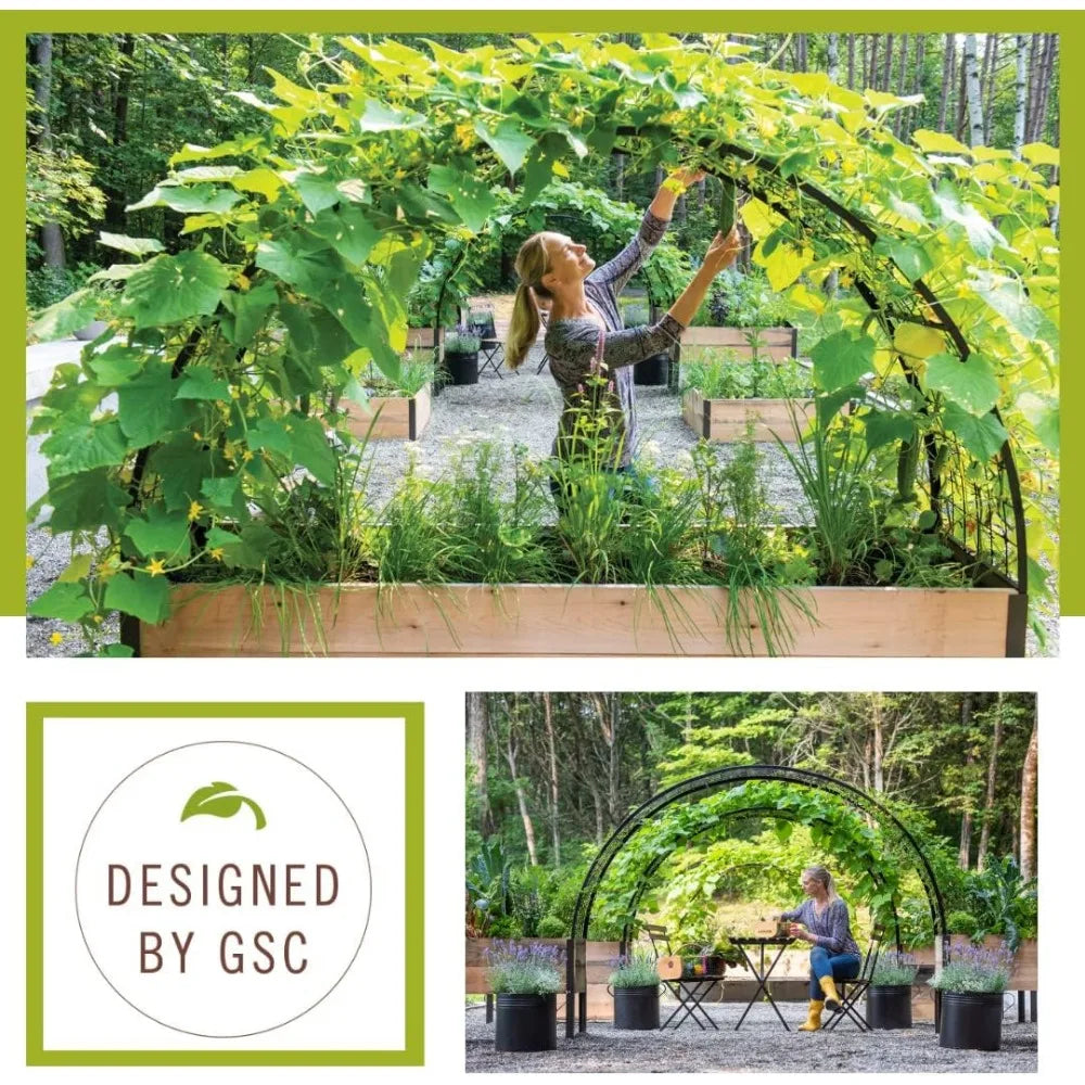 Gardener’s Supply Company Arch Trellis | Garden Arbor fits 2' x 8' Elevated Planter Boxes for Climbing Plants, Vegetables and Fl