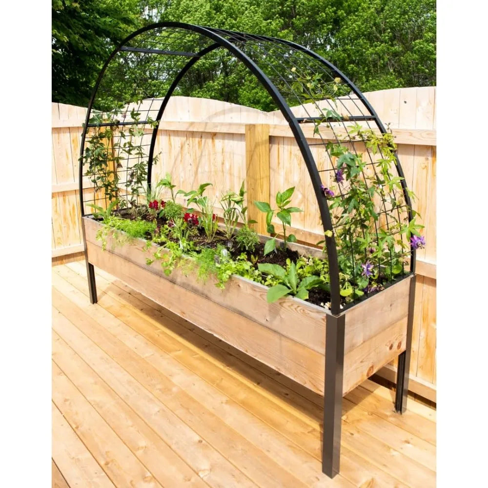 Gardener’s Supply Company Arch Trellis | Garden Arbor fits 2' x 8' Elevated Planter Boxes for Climbing Plants, Vegetables and Fl