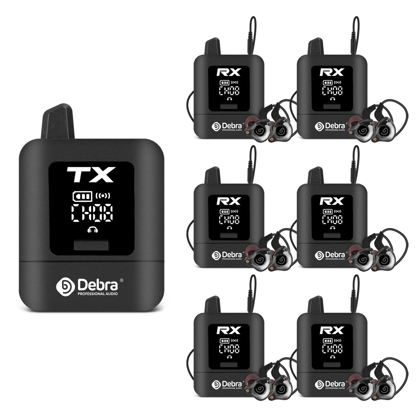 Debra New ST-MINI Stereo Wireless In-Ear Monitor System, 2.4G Digital Signal Transmission, for Live Broadcast, Stage Performance