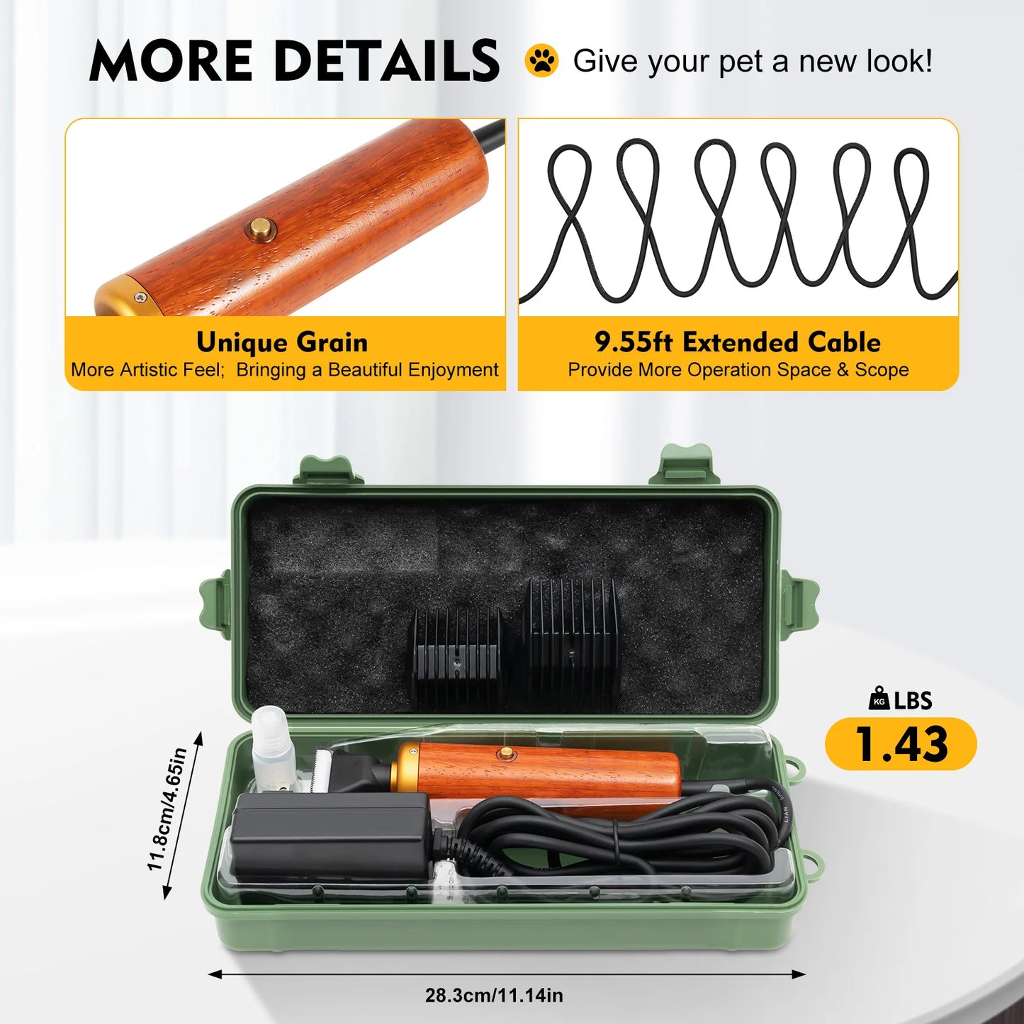 Sheep Shears Animal Clipper Wood Electric Sheep Goat Clipper Shears Wool Shearing for Rabbit Dog Animal Farm 55W