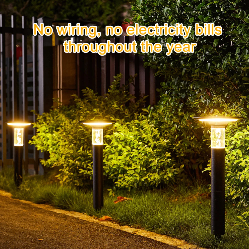 Solar Panel LED Lawn Lights Outdoor Garden Decoration Solar Spotlights Street Lamp Waterproof Fixture