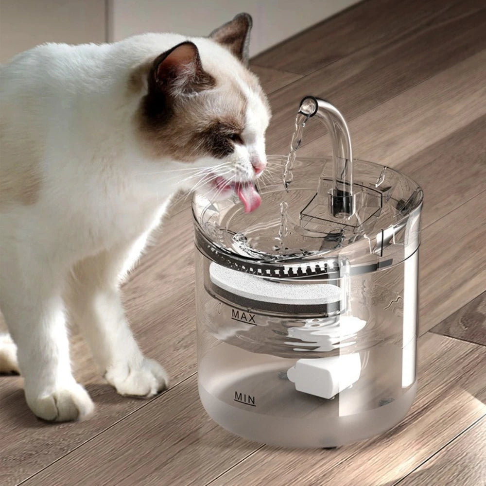 1.8L BPA-Free Automatic Pet Water Fountain with Adjustable Flow, Ultra-Quiet Pump, Energy-Saving, Easy Clean for Cats & Dogs, Id