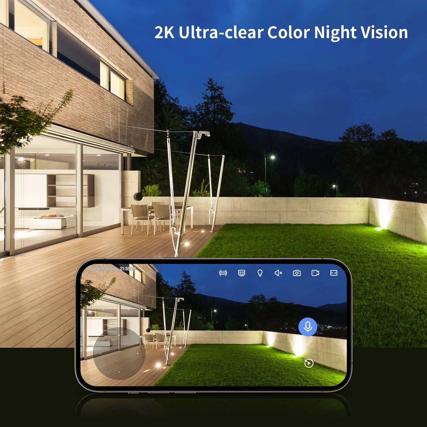 Jennov Outdoor Indoor Security Cameras 5Ghz 2.4Ghz 2K HD Wireless WiFi Pet Monitor Camera IP66