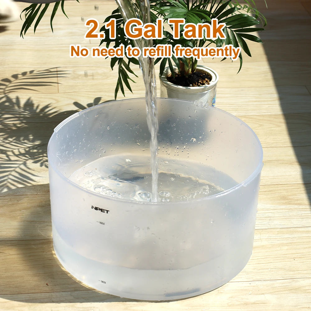 NPET 2 Gallon White Dog Water Fountain For Large Medium Dogs - Quick and EZ Shop