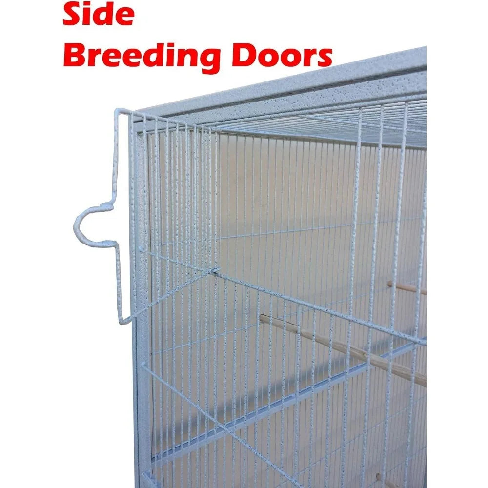 Pet Product Large Wrought Iron Breeding Bird Flight Cage Front Feeder Doors Side Breeding Nest Box Door Easy Clean Pull Out Tray