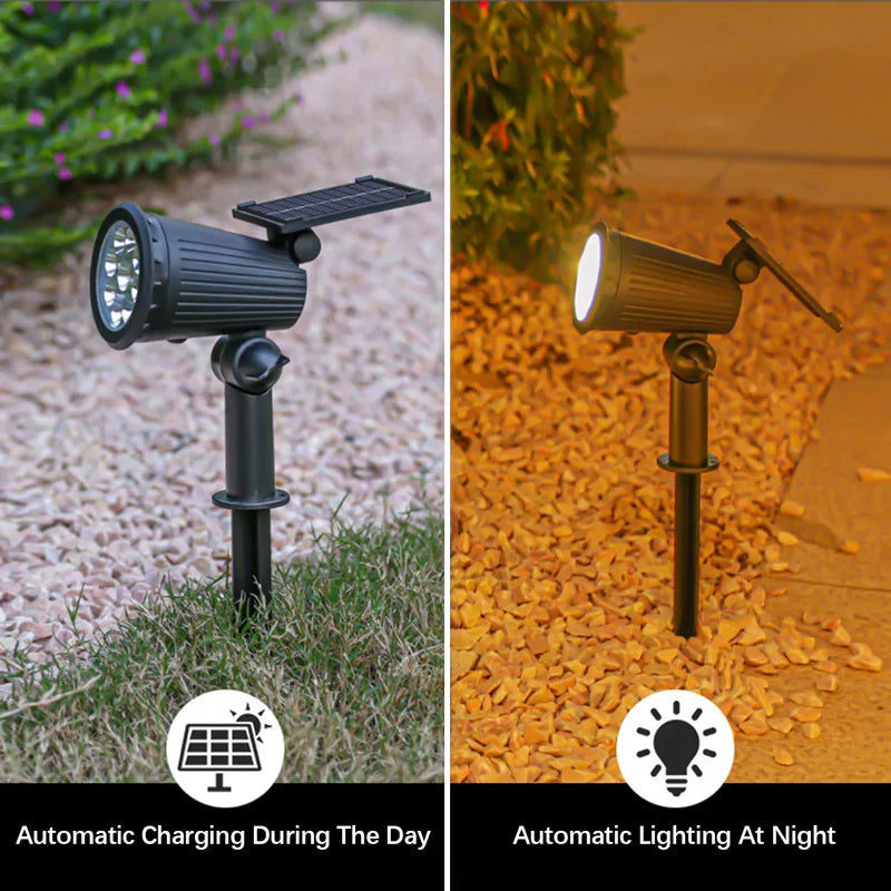 9LEDs Solar Spotlights, Outdoor Light Control, Waterproof Floor Mounted Lawn Lamp,for Landscape,Courtyard,Garden,Tree Decoration
