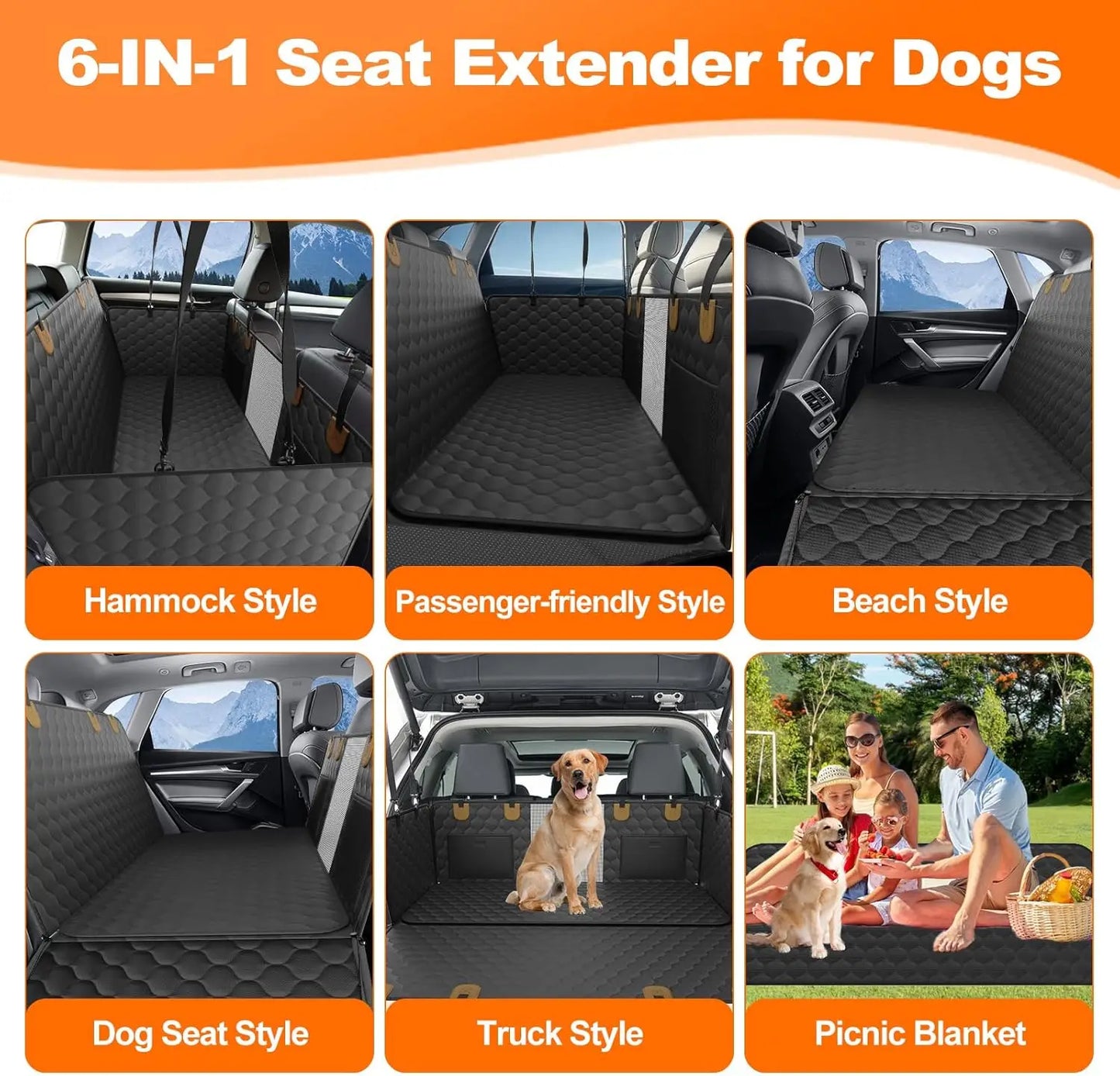 Waterproof Pet Travel Accessories Foldable Dog Car Seat Car Pet Seat Safety Hammock Trunk Mat Car Rear Back Seat Protector - Quick and EZ Shop