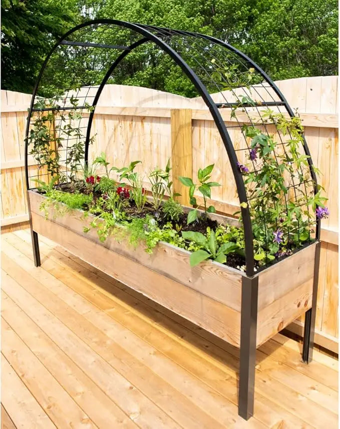 Gardener’s Supply Company Arch Trellis | Garden Arbor fits 2' x 8' Elevated Planter Boxes for Climbing Plants, Vegetables and Fl