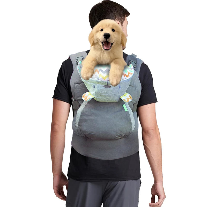 Ergonomic pet carrier for dogs and cats, fashion designer front pack carrier for dogs