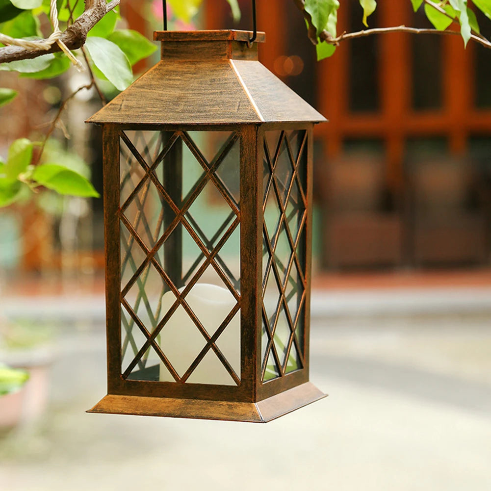 Solar Light Candle Lantern Lamp Waterproof Outdoor Garden Hanging Decorations