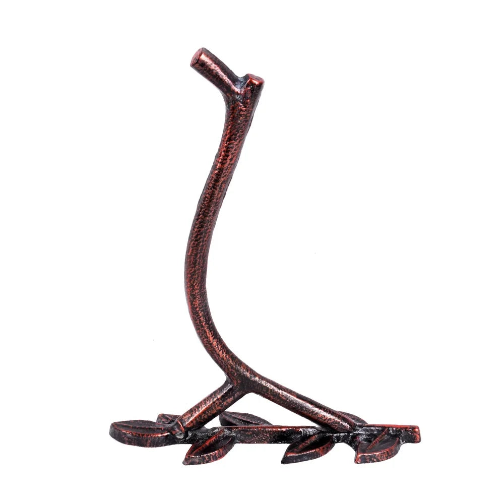 8in Metal Leaf Plant Bracket Indoor Outdoor Decoration Durable Support Easy Install Multi-Purpose Garden Holder Rustic Design