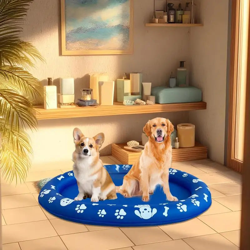 Dog Wash Tub Dog Pool Float Inflatable Anti-Scratch Pet Float Folding Non-Slip For Puppy Training Grooming Kayak Accessory River