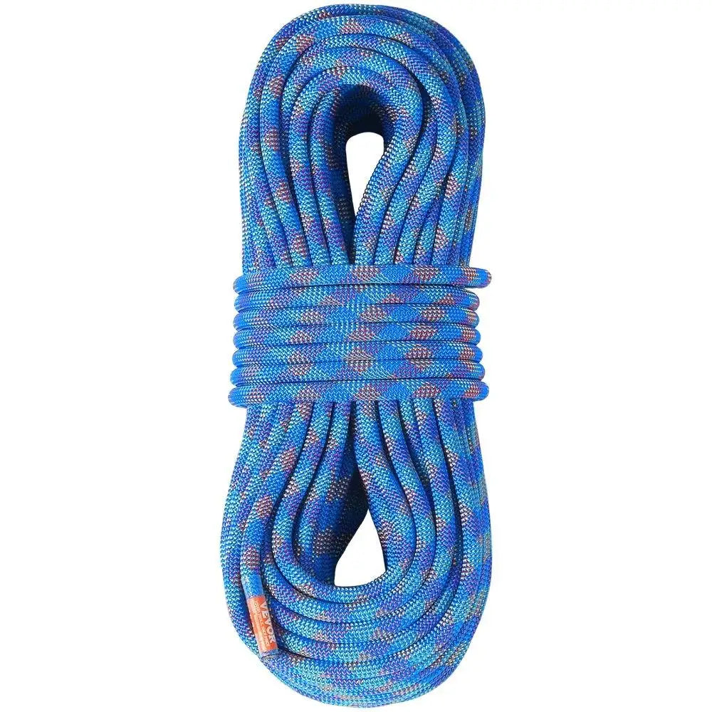 Dynamic Climbing Rope 10.2mm 60M 25KN Breaking Tension Fiber Rope Steel Snap Hooks Outdoor Rock Climbing for escape Rappelling