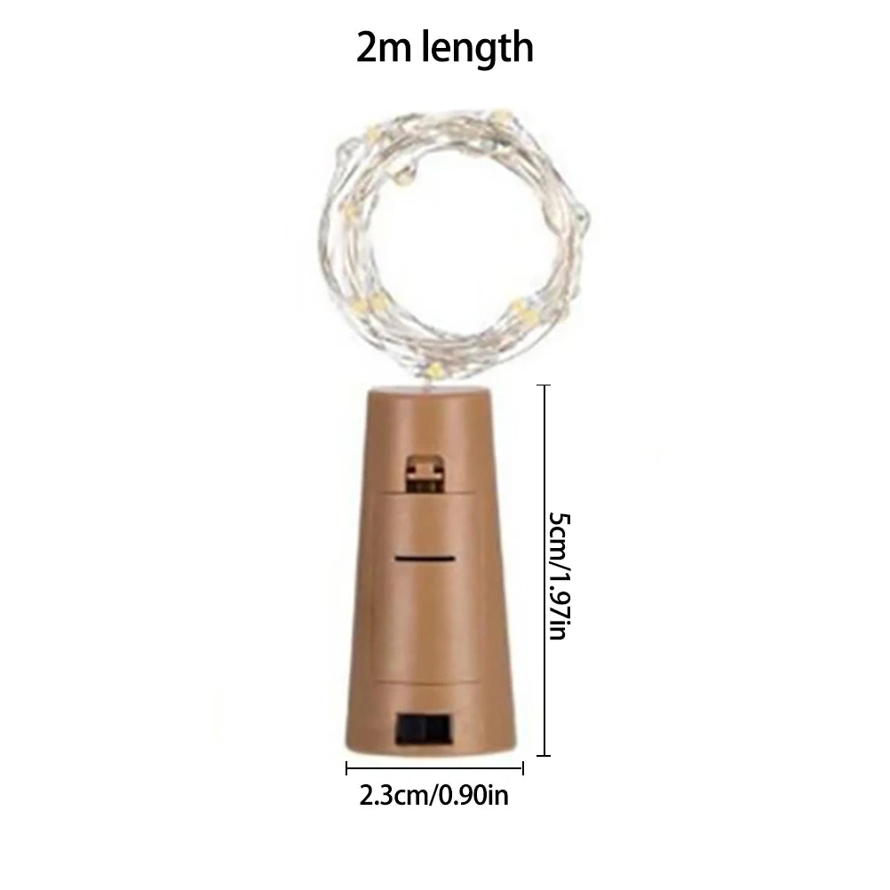 ZK30 6pcs LED 2M outdoor waterproof color 20 LED light string wine bottle decorative light wedding Christmas garden decoration
