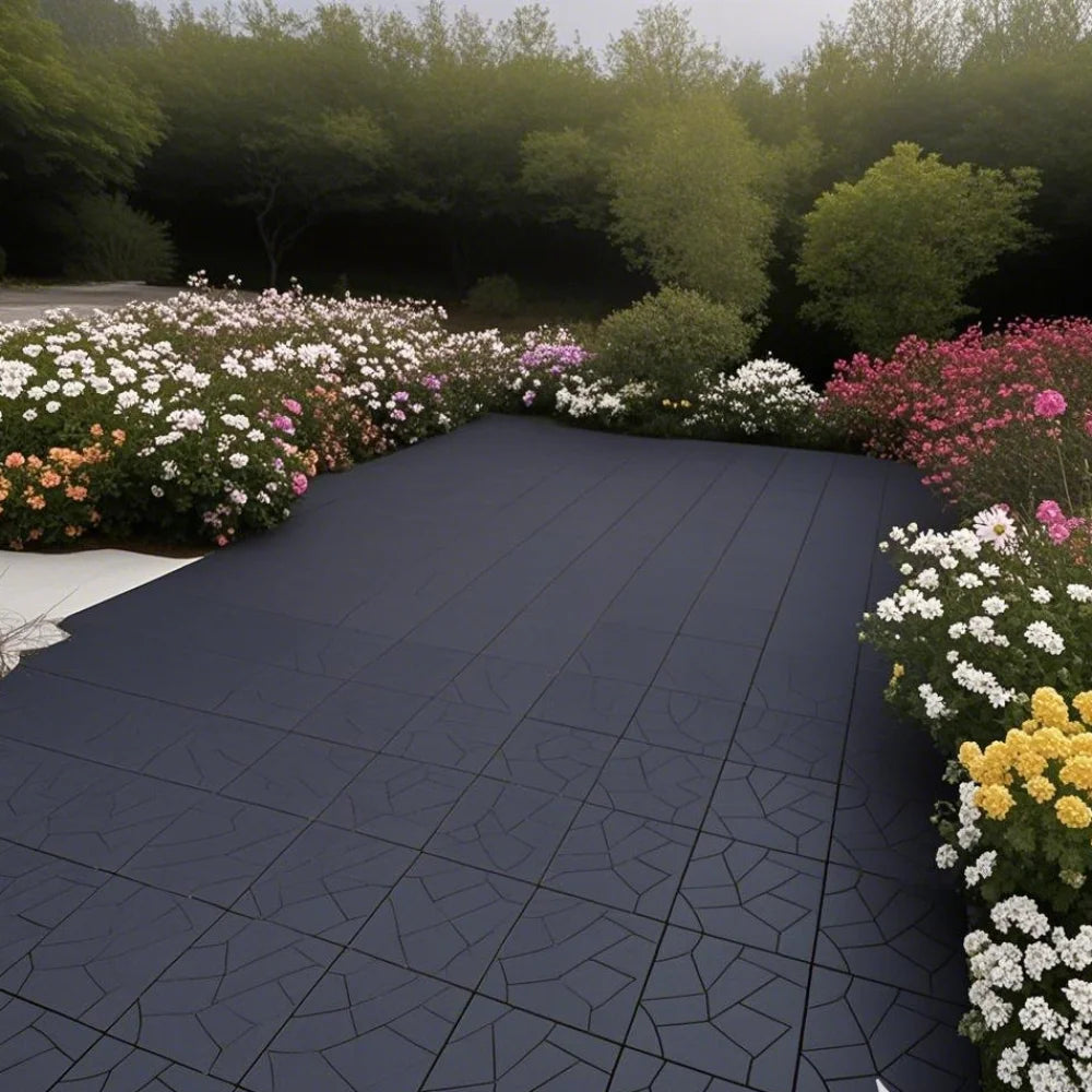 Stone Style 12" Patio Deck Tiles, DIY Module Interlocking Decking Tiles Floor Tile Outdoor and Indoor,Easy and Quick