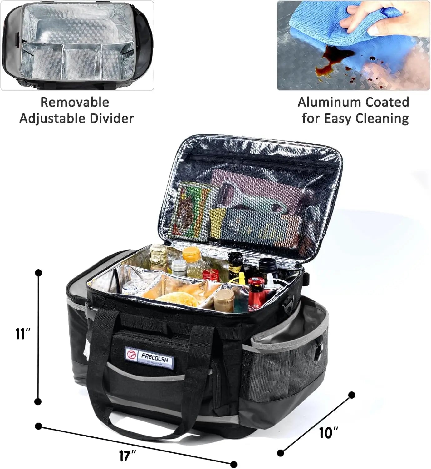 Large Grill Caddy With Lid With Adjustable Dividers, Bbq Outdoor Organizer Bag, Picnic Camping Utensil Caddy, Tailgating