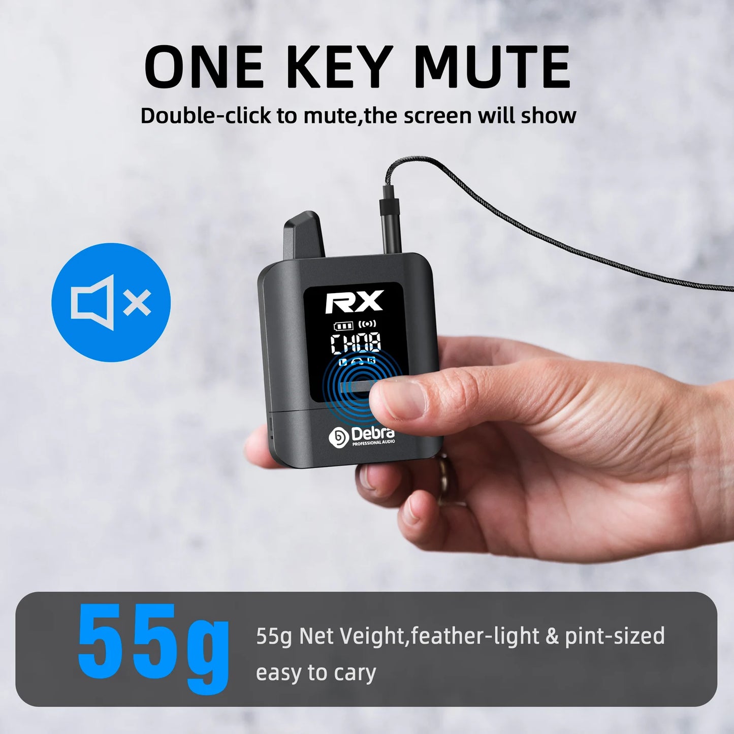Debra New ST-MINI Stereo Wireless In-Ear Monitor System, 2.4G Digital Signal Transmission, for Live Broadcast, Stage Performance