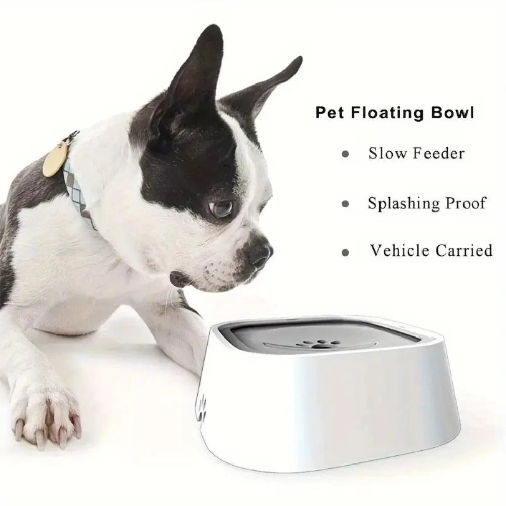 Filtered Pet Water Bowl - Spill-Proof Design with Floating Filter & Clear Plastic