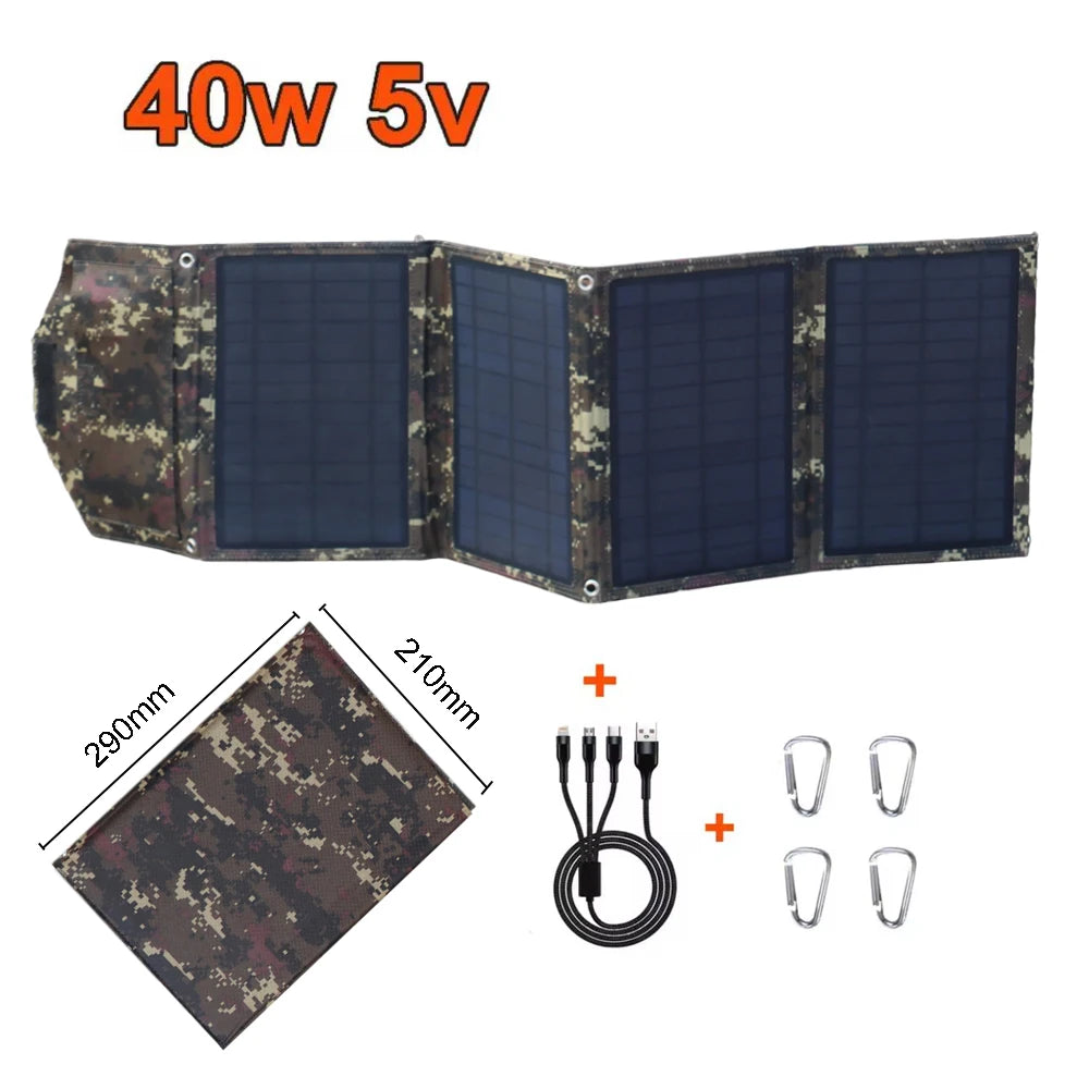 30w solar panel foldable 5v usb power portable solar mobile phone charger power bank camping hiking backpack outdoor DHL ship