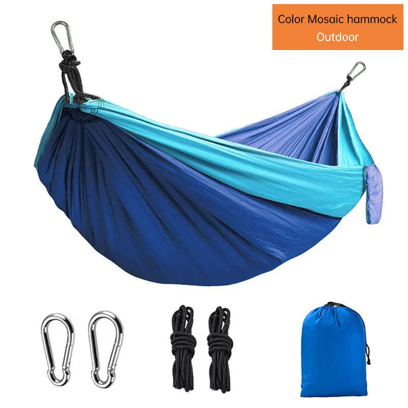 Portable Outdoor Camping Hammock 1-2 Person Go Swing Hanging Bed Ultralight Tourist Sleeping Hammock Canvas Material
