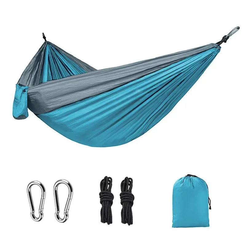 Portable Outdoor Camping Hammock 1-2 Person Go Swing Hanging Bed Ultralight Tourist Sleeping Hammock Canvas Material