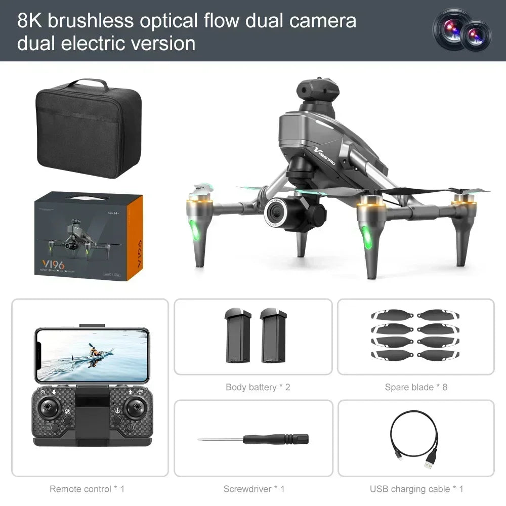 2024 V196 Original GPS Dron 5G Professional 8K HD Aerial Photography Dual-Camera Omnidirectional Obstacle Avoidance Drone Gift