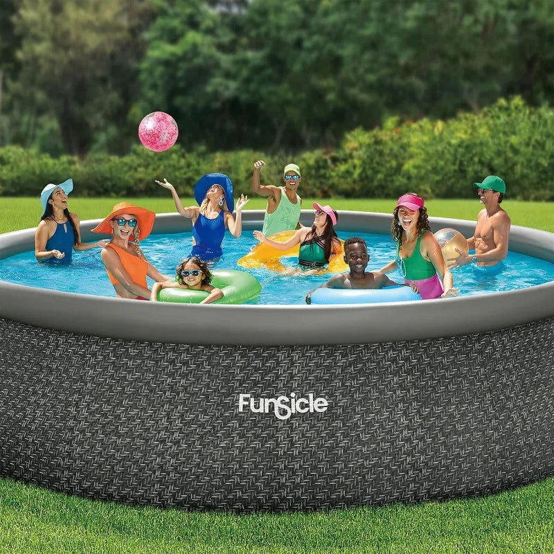 Funsicle Quickset 18 by 48 Inches Round Inflatable Ring Top Outdoor Above Ground Swimming Pool Set with Filter Pump