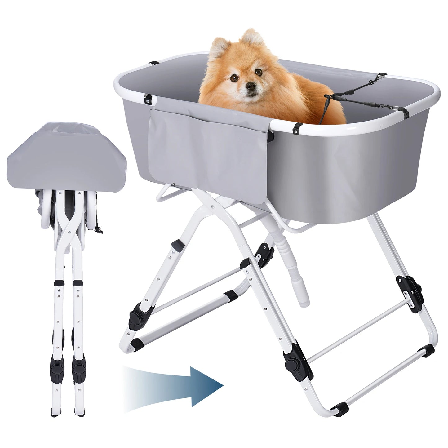 New Portable Pet Bathtub Foldable Elevated Small Medium Dog Bath Tubs for Bathing Shower Grooming Dog Washing Pool for Mascotas