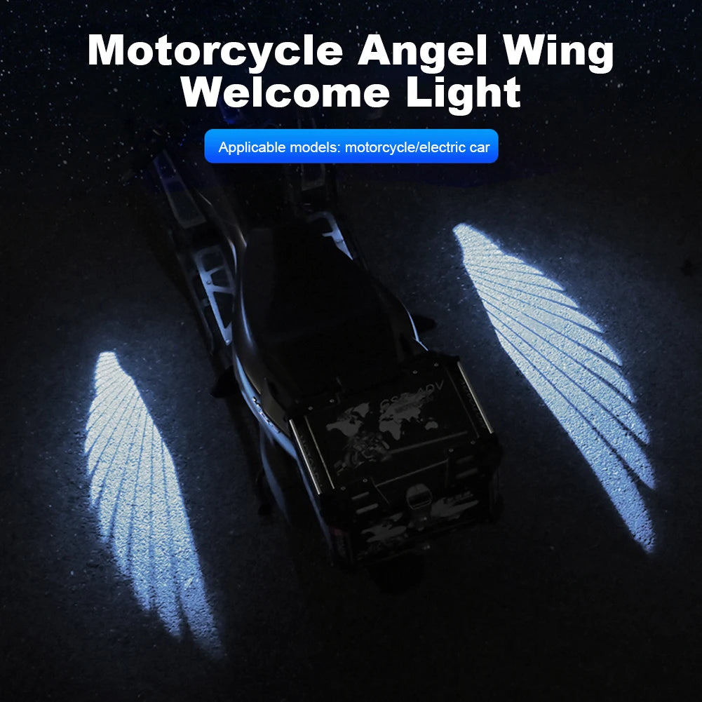 2Pcs Angel Wings Projection Lights Super Bright LED Welcome Light 8-30V LED Carpet Underglow Motorcycle Modified Decorative Lamp