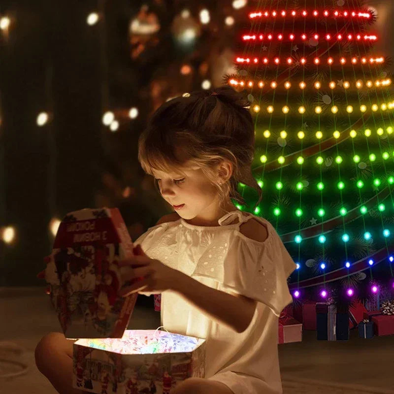 2.1M LED Christmas Tree Light Multi-color Animated Light Show with 400LED Remote Control and Application To Control Music