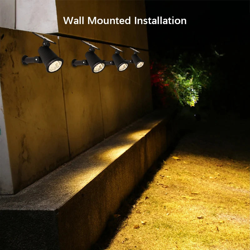 9LEDs Solar Spotlights, Outdoor Light Control, Waterproof Floor Mounted Lawn Lamp,for Landscape,Courtyard,Garden,Tree Decoration